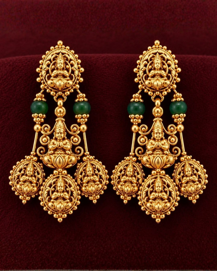 Gold Plated Lakshmi Haaram with Earrings