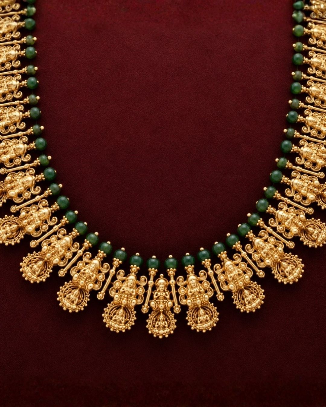 Gold Plated Lakshmi Haaram with Earrings