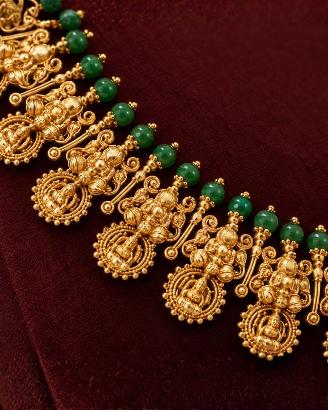 Gold Plated Lakshmi Haaram with Earrings