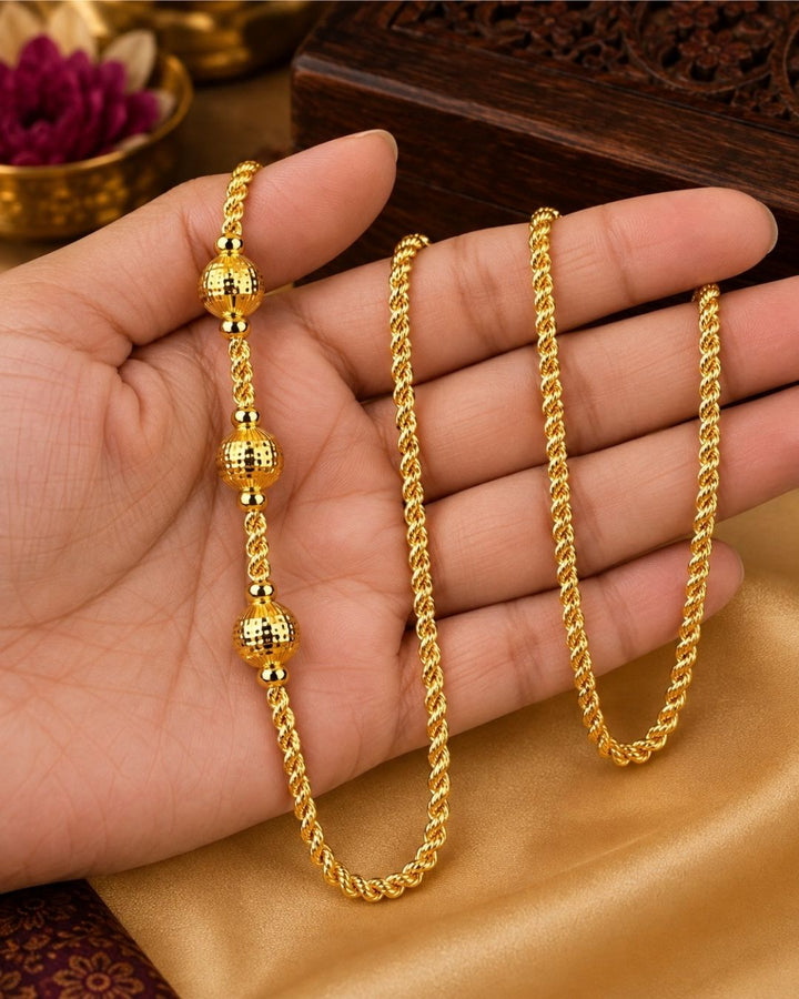 18K Gold Plated Cut Bead Thaali Chain
