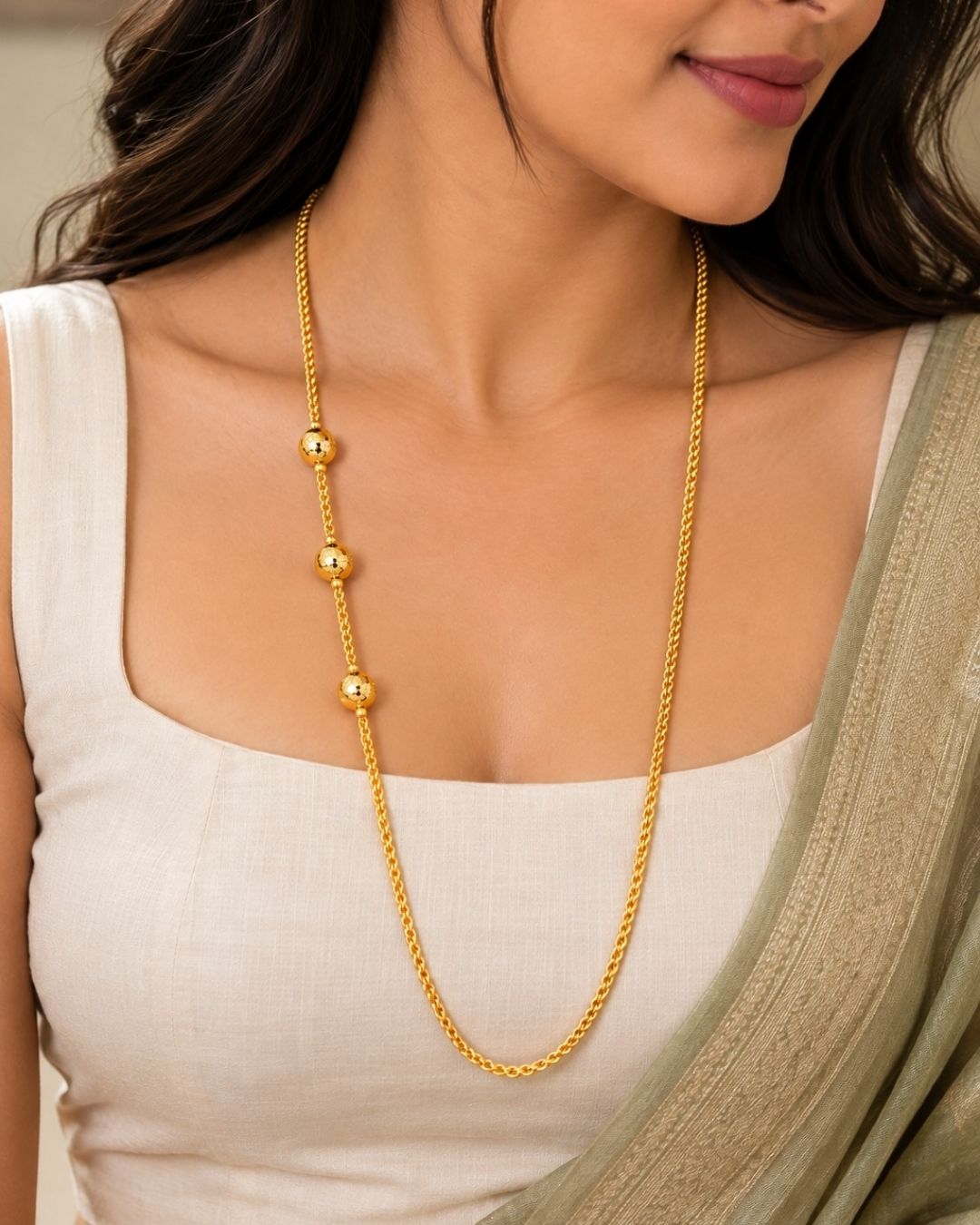 18K Gold Plated Cut Bead Thaali Chain