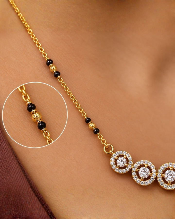 Gold Plated Mangalsutra with Circle Pendant