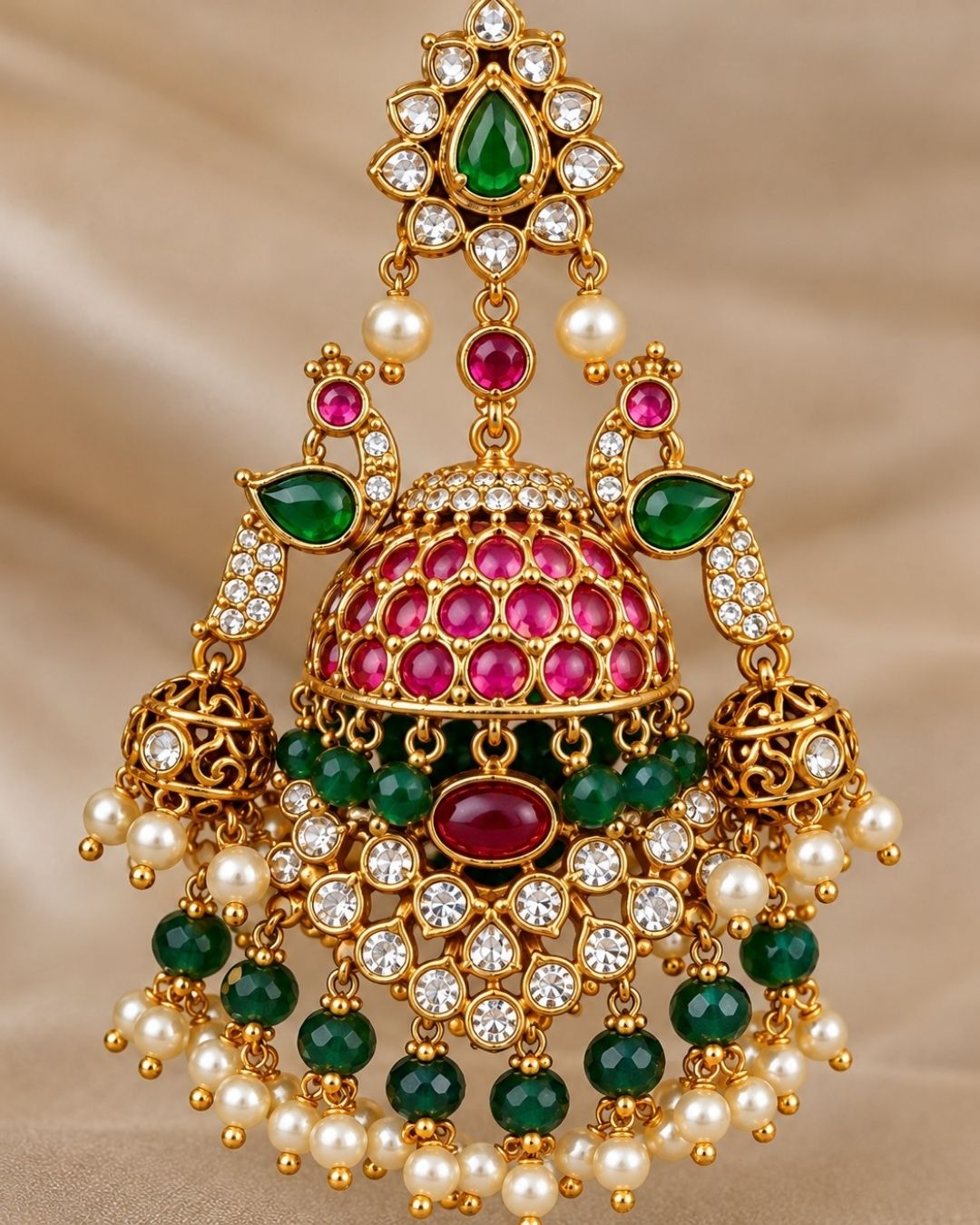 Jadau Kundan Gold Plated Floral Earrings