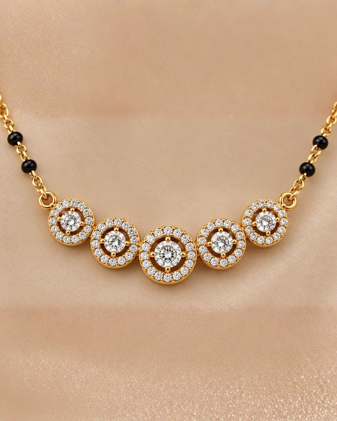 Gold Plated Mangalsutra with Circle Pendant