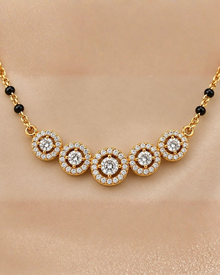 Gold Plated Mangalsutra with Circle Pendant