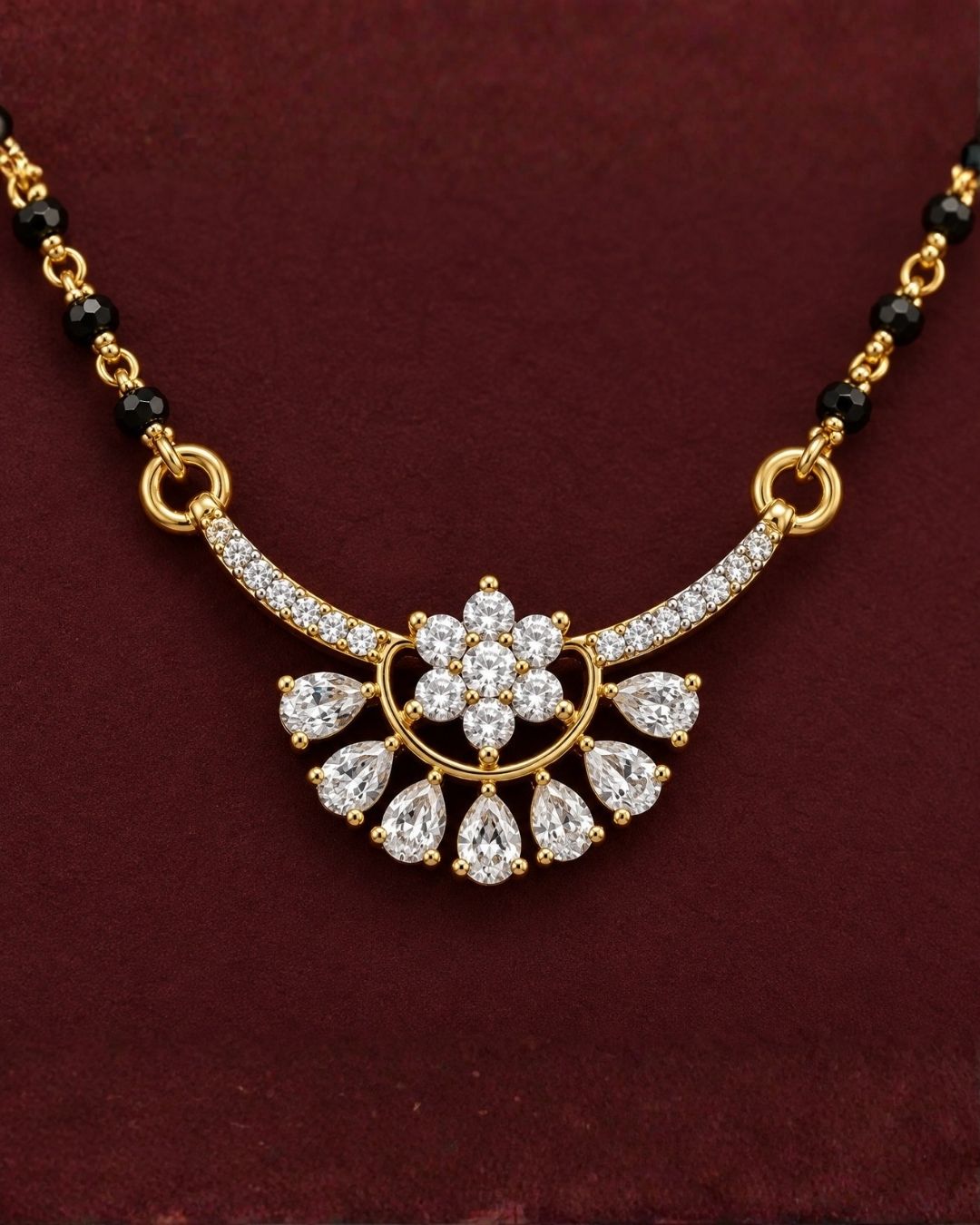 Zircon Diamond Gold Plated Classic Mangalsutra