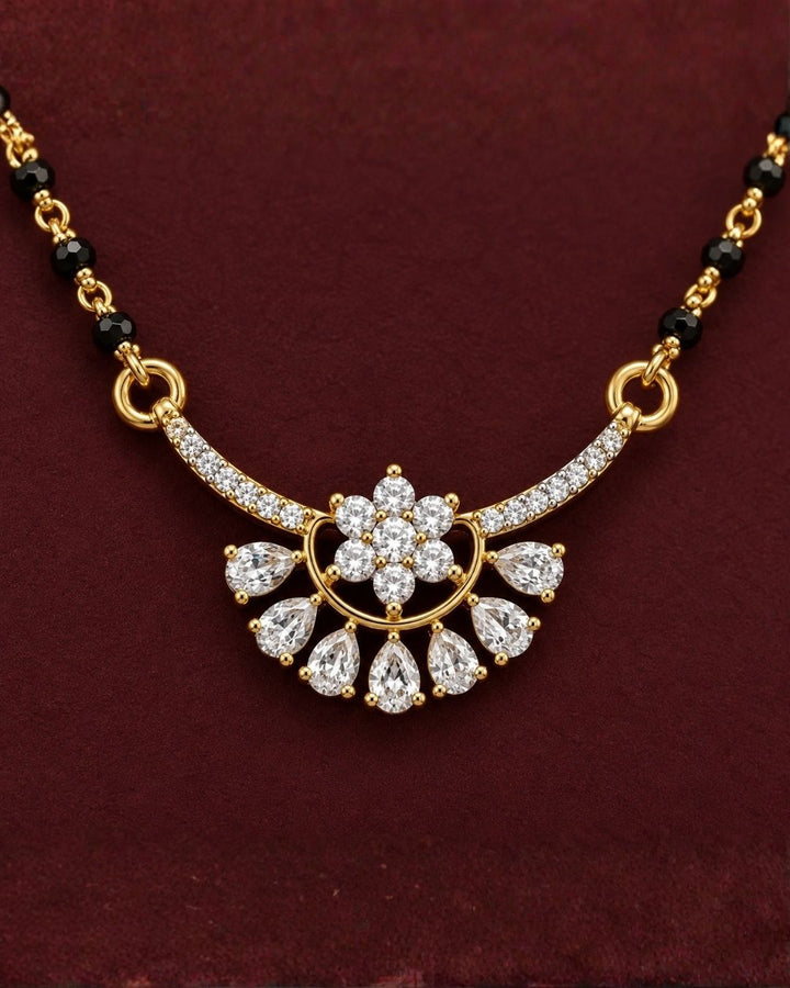 Zircon Diamond Gold Plated Classic Mangalsutra