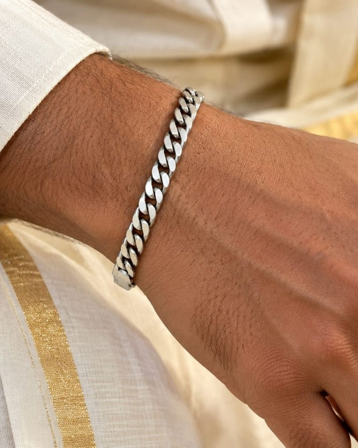 Silver Plated Men’s Cuban Link Bracelet