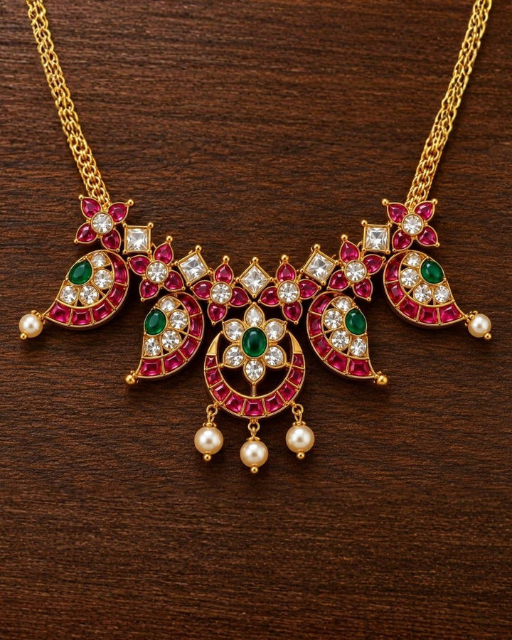 Gold Plated Kemp Mini Necklace with Earrings