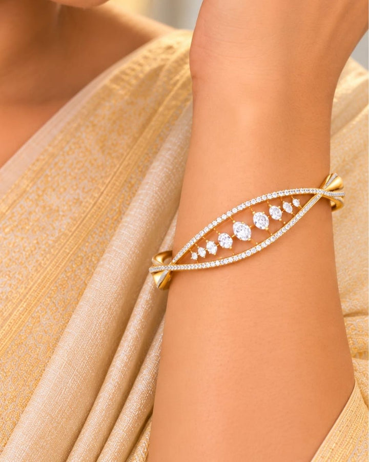Gold Plated Zircon Diamond Mangalsutra and bracelet Combo