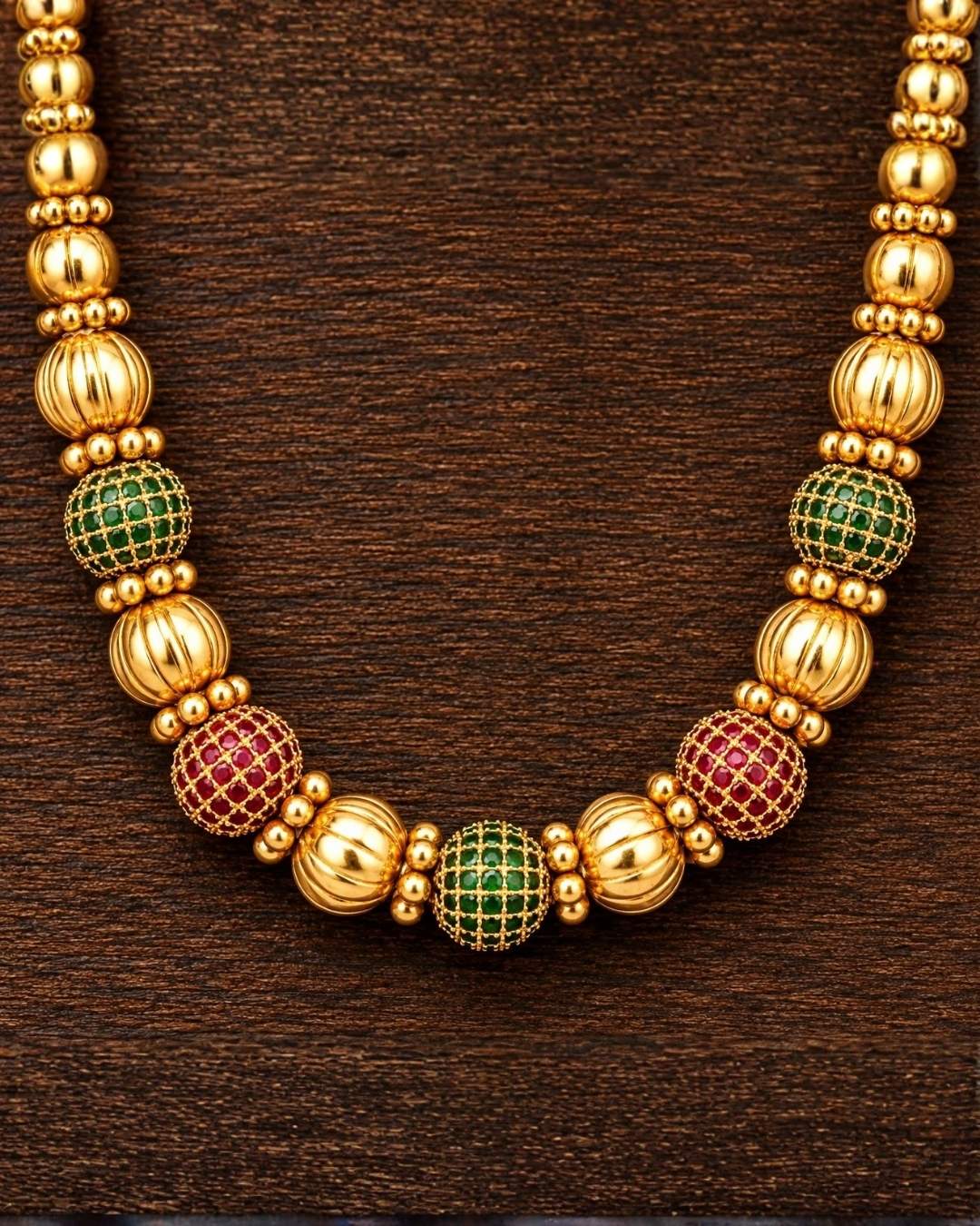 Jadau Kundan Gold plated beaded Necklace
