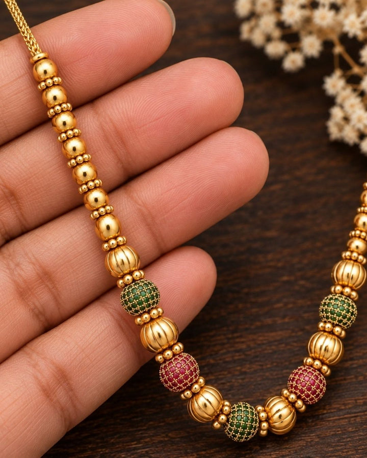 Jadau Kundan Gold plated beaded Necklace