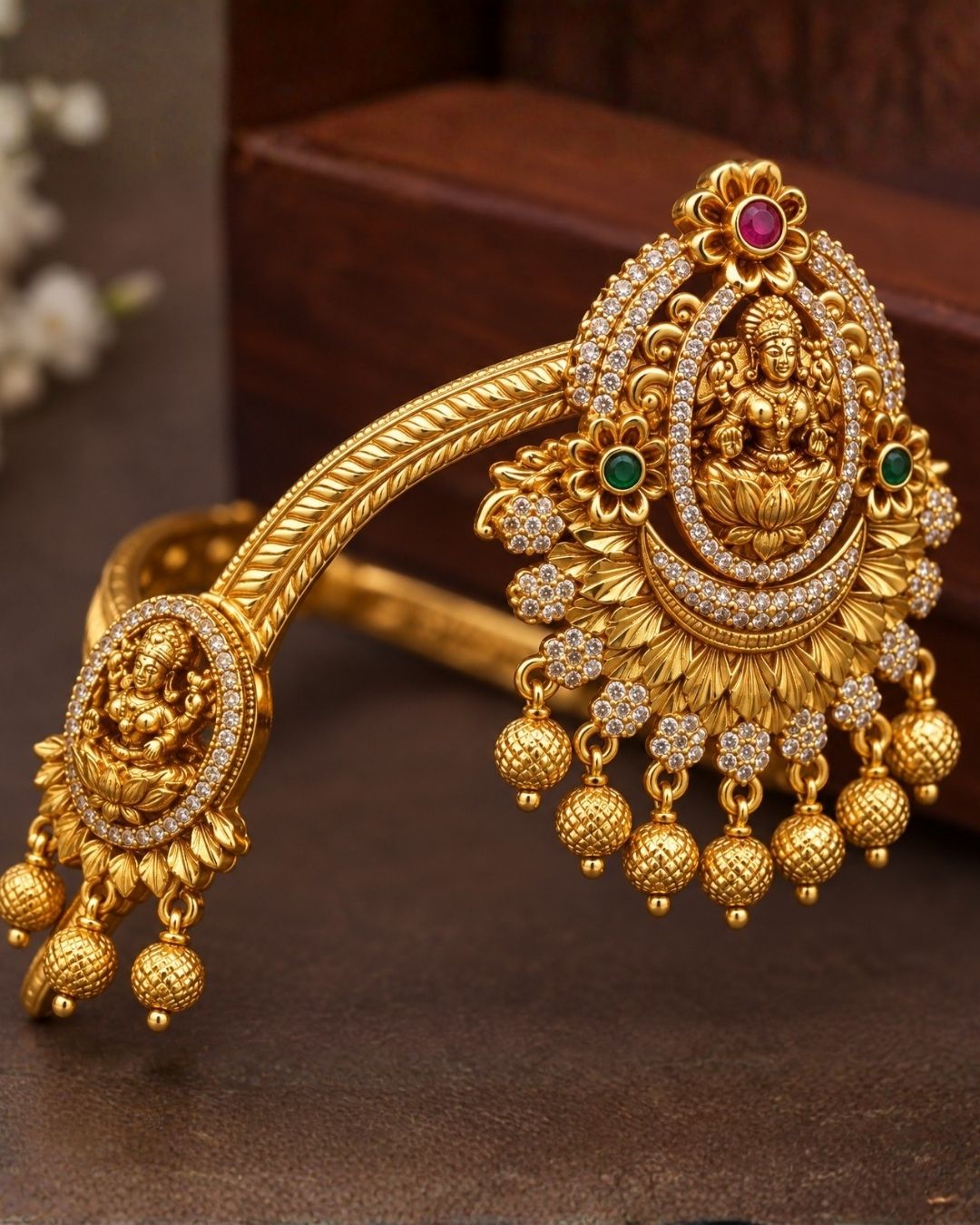 Jadau Kundan Gold Plated Traditional Laxmi Devi Temple Vanki w45