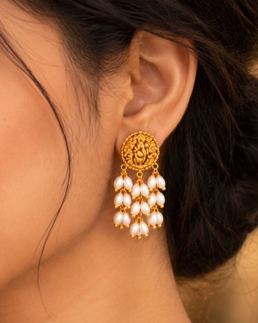 Gold Plated Guttapusallu Necklace set