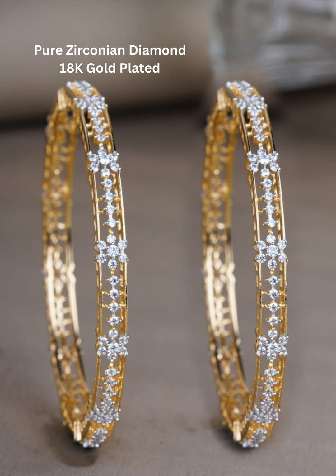 Pure Zirconian Diamond
18K Gold Plated bangles