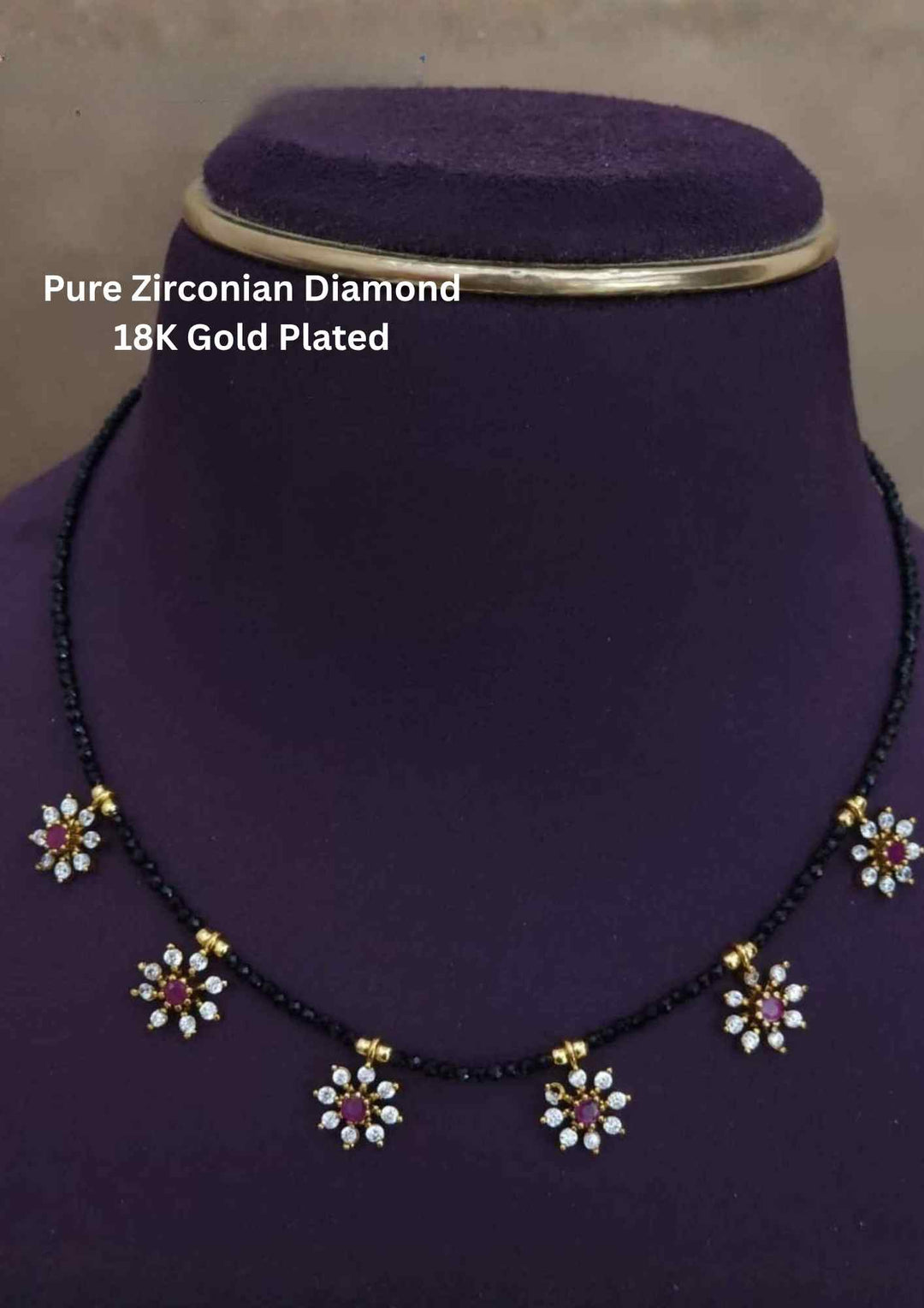 Pure Zirconian Diamond Gold Plated Mangalsutra