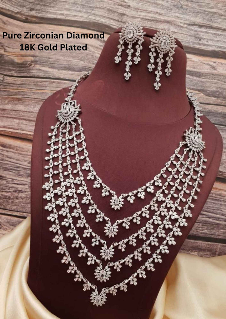 Pure Zirconian Diamond Gold Plated Bridal Set 