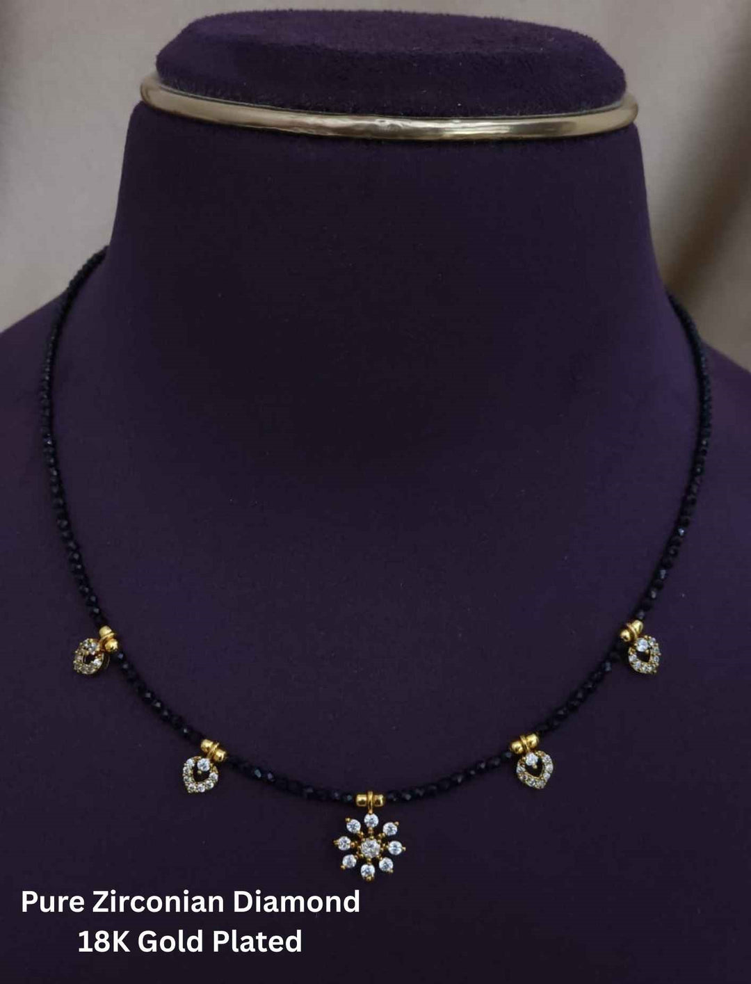 Pure Zirconian Diamond Gold Plated Mangalsutra 