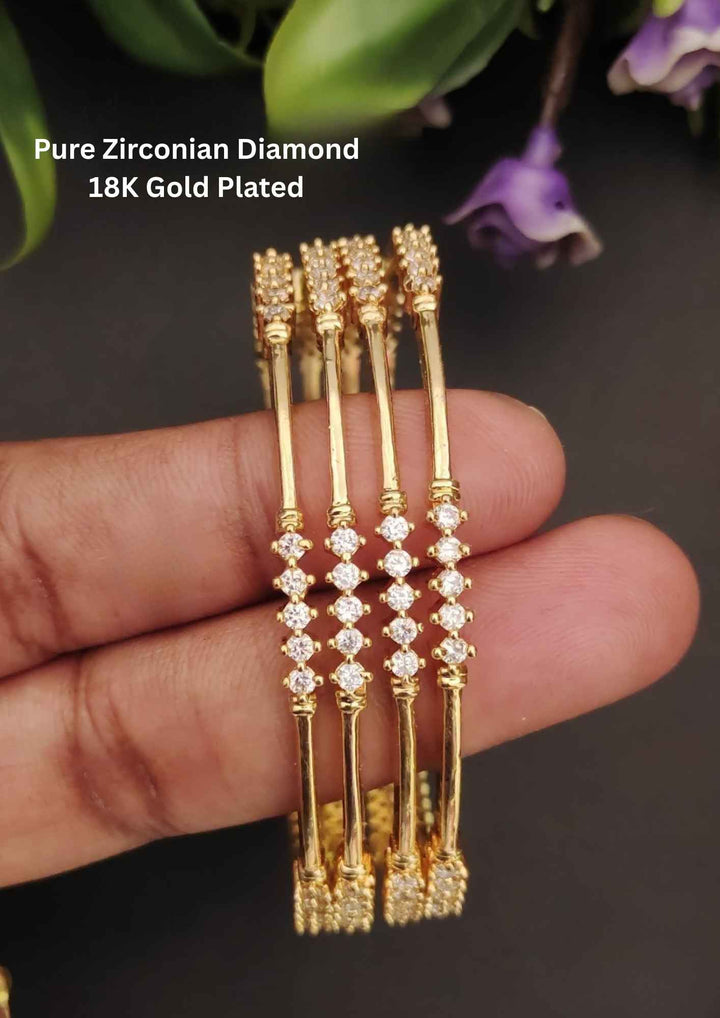 Pure Zirconian Diamond Bangles (set of 4)