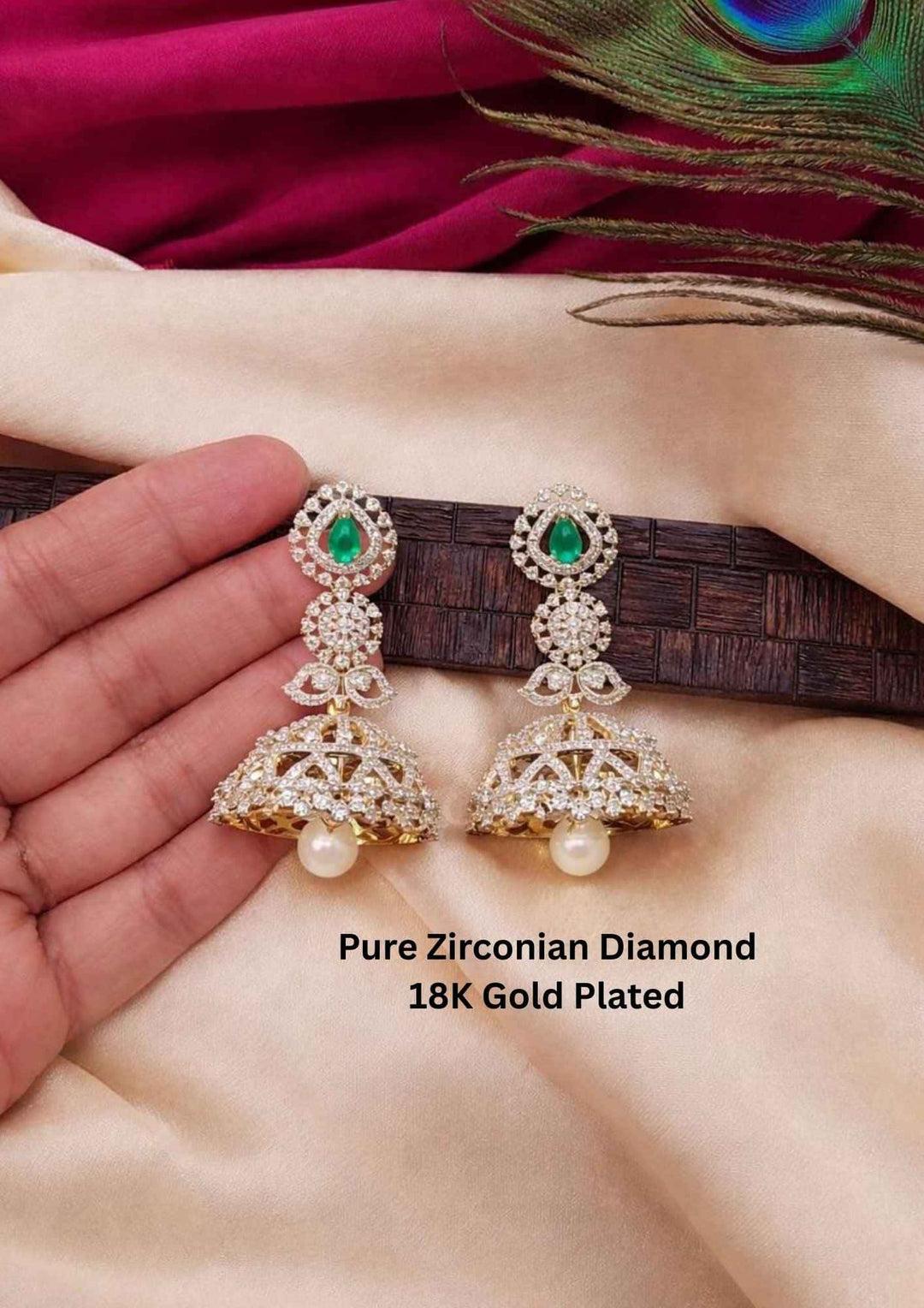 Diamond jhumkas for function ware 