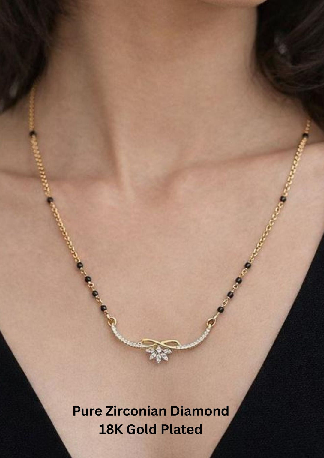 Pure Zirconian Diamond Floral Mangalsutra