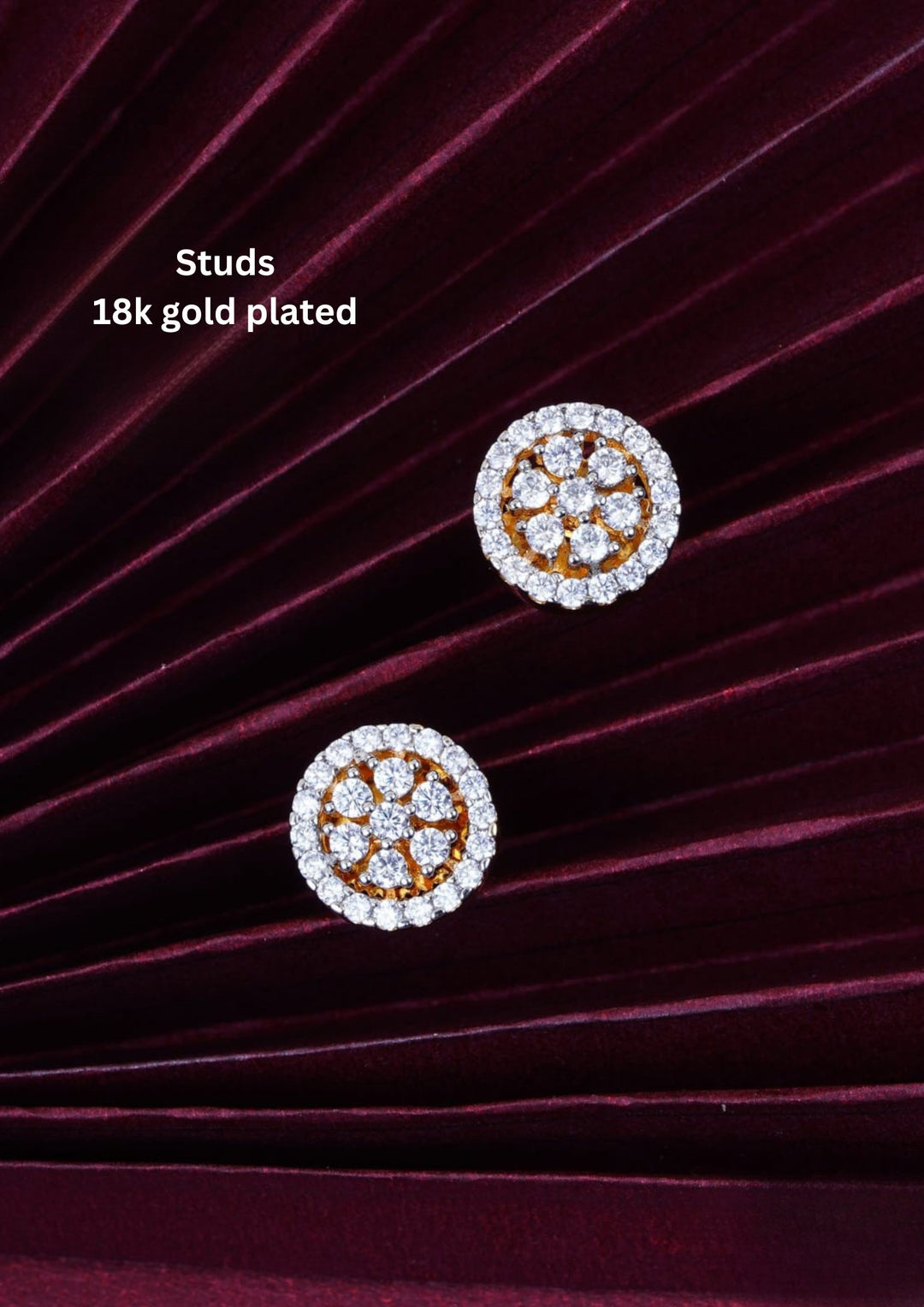 Pure Zirconian Diamond Floral Studs 