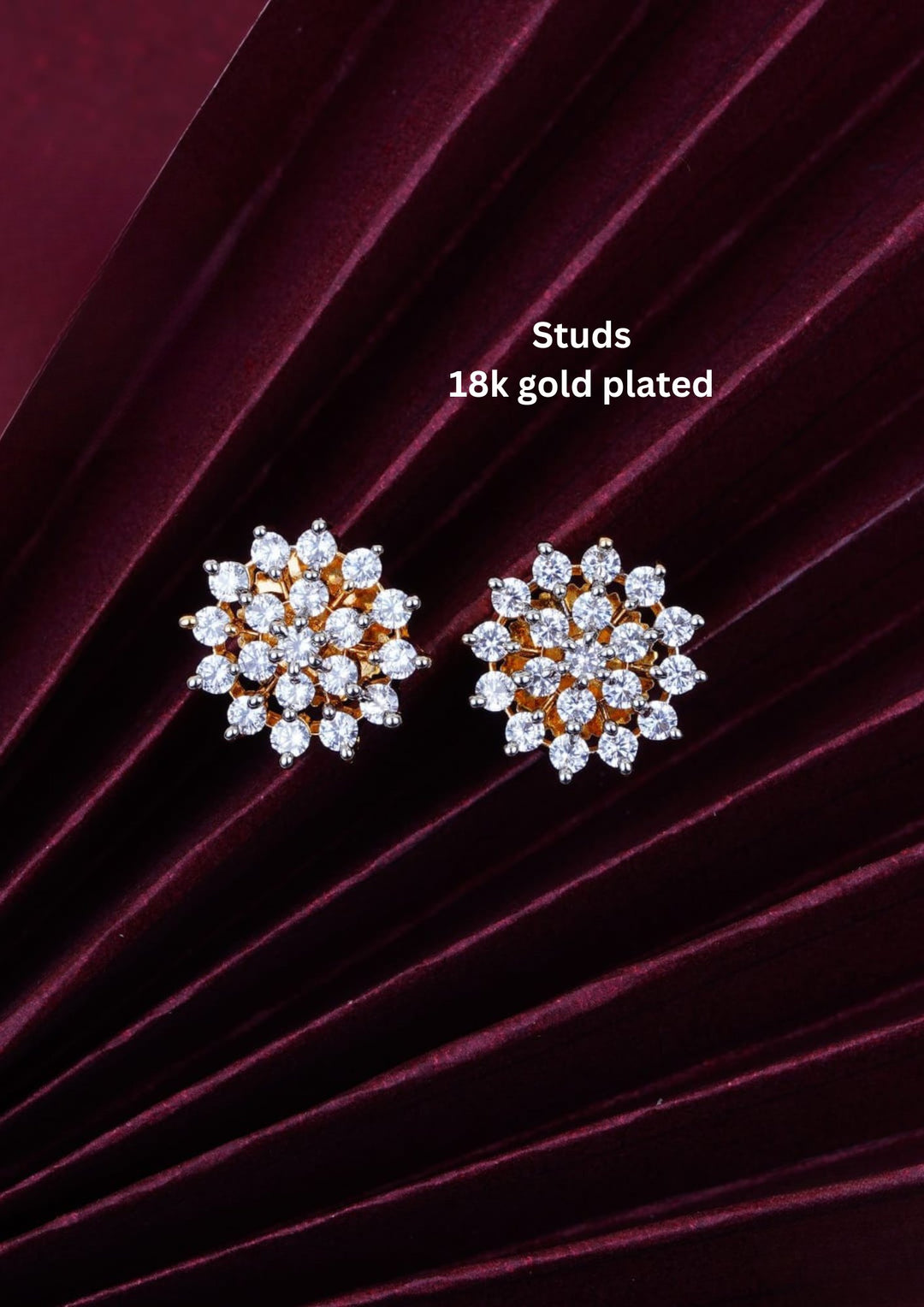 Pure Zirconian Diamond Flower Studs 