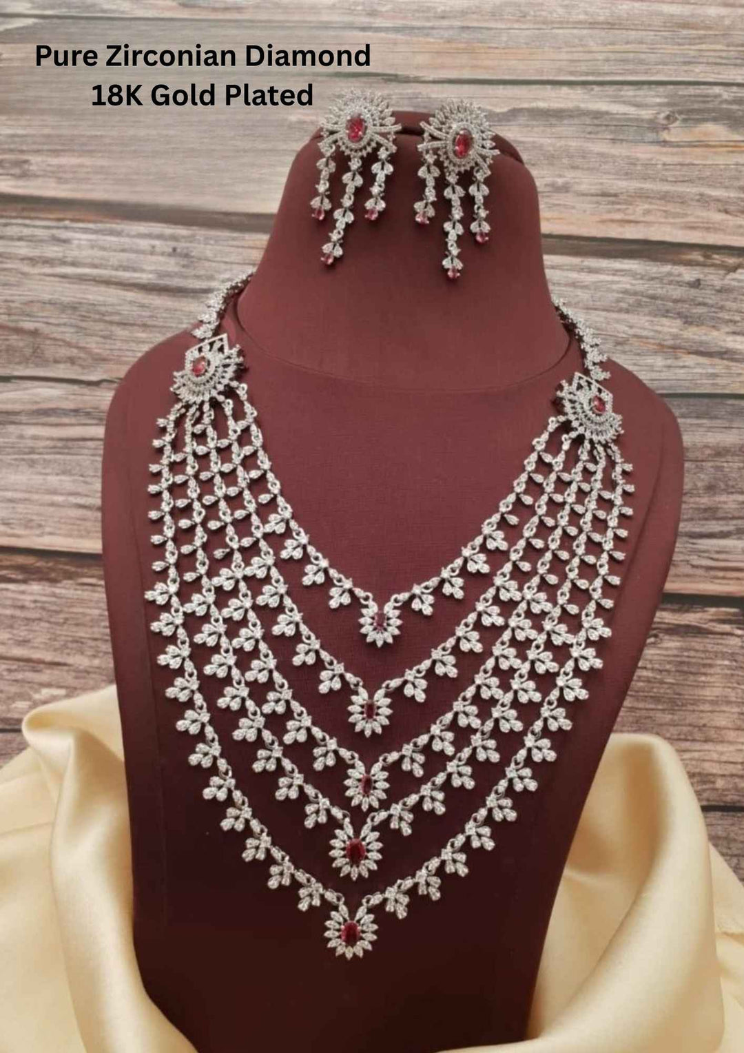 Pure Zirconian Diamond Gold Plated Bridal Set 