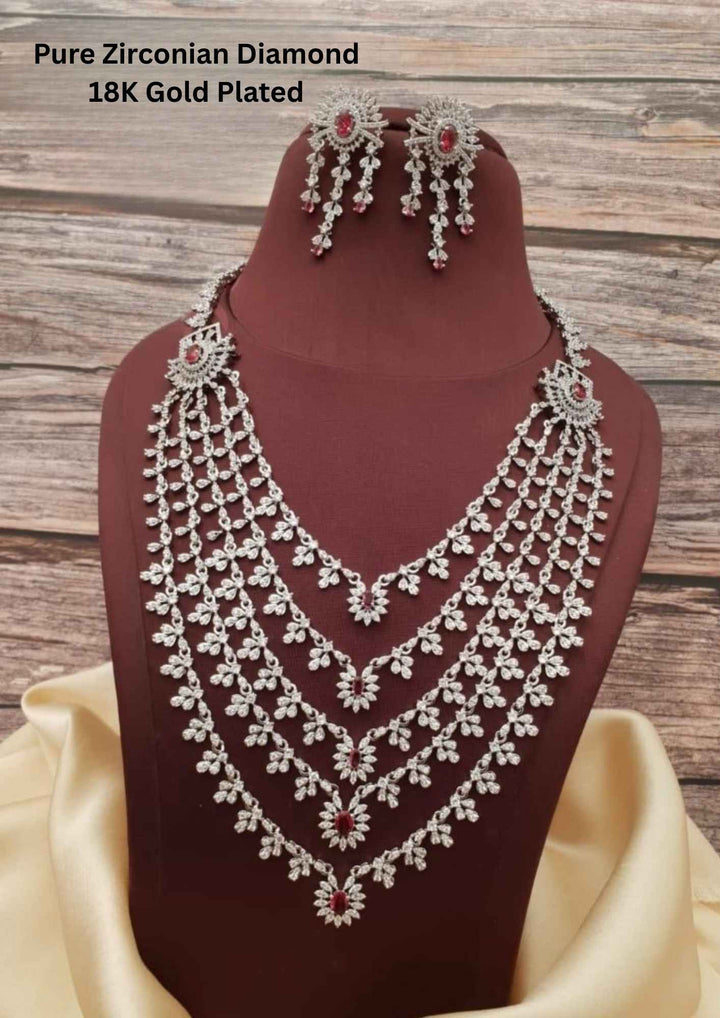 Pure Zirconian Diamond Gold Plated Bridal Set 