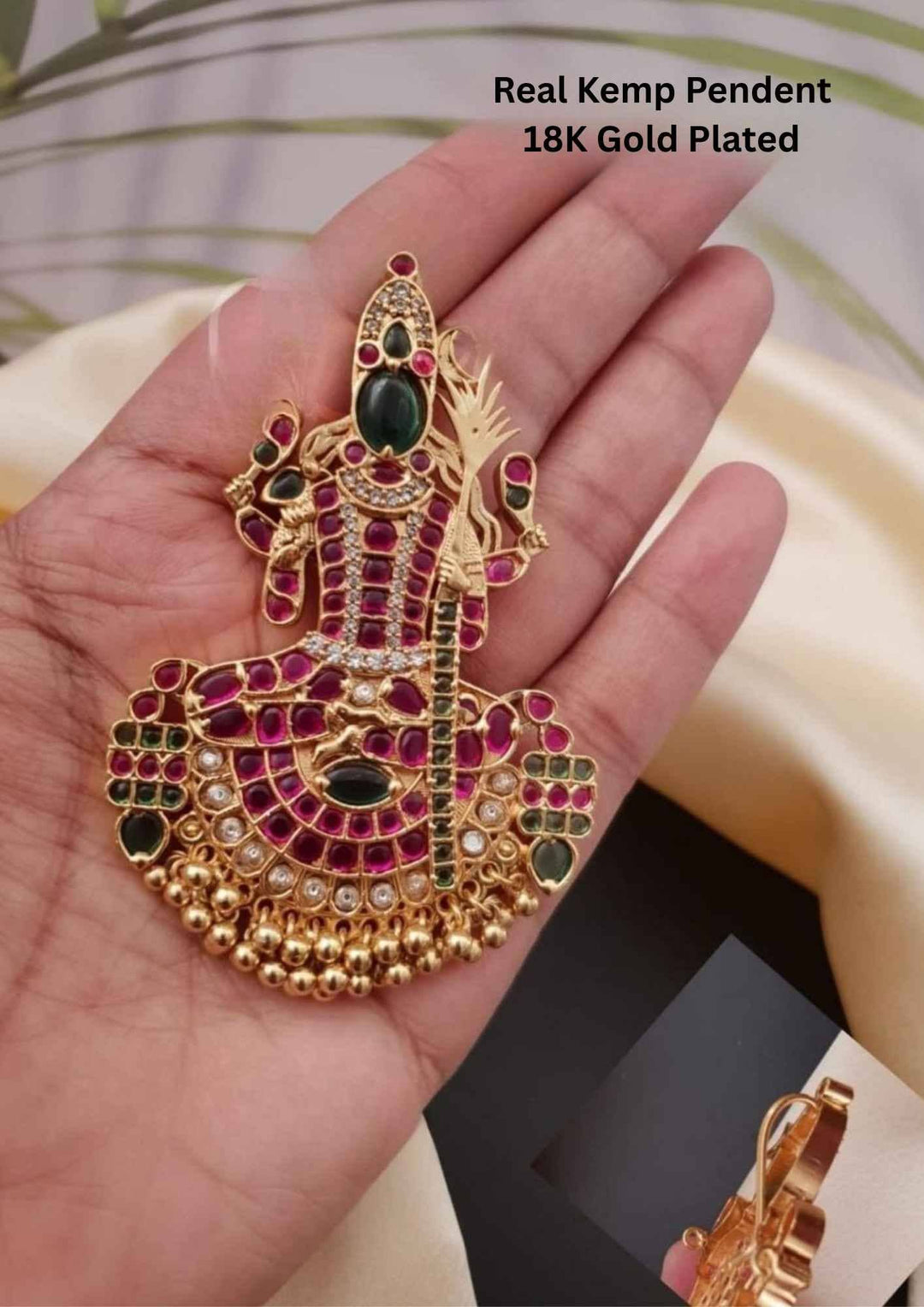 Real Kemp Gold Plated Temple Pendent 