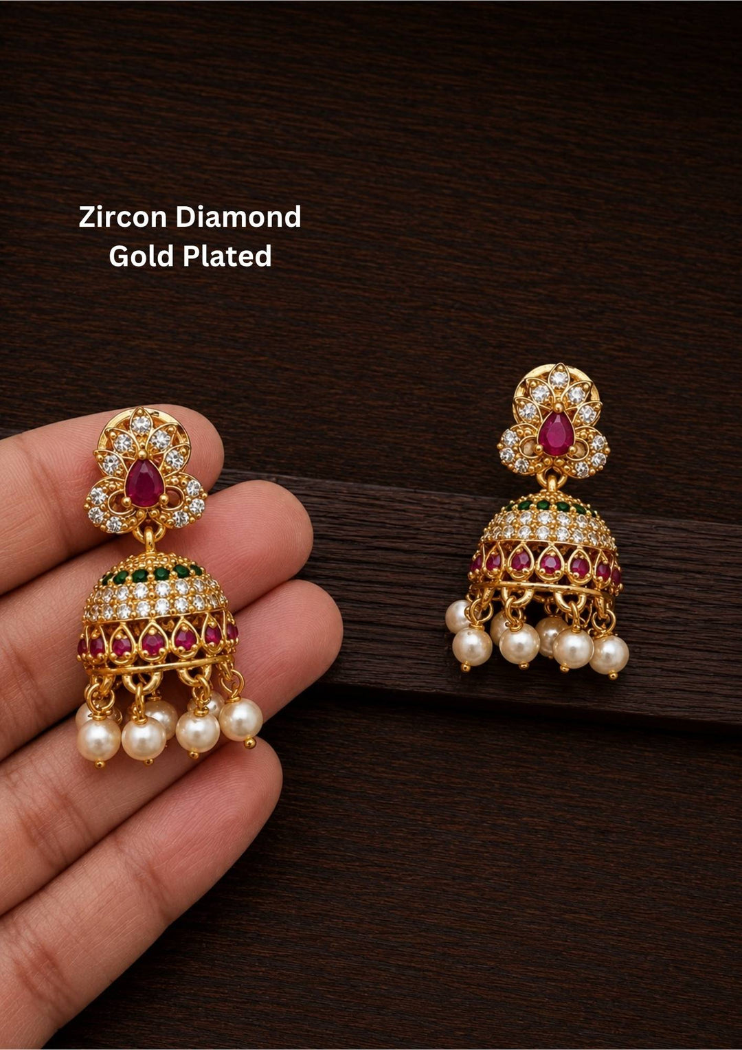 Gold Plated Jhumkas For Traditional Attire