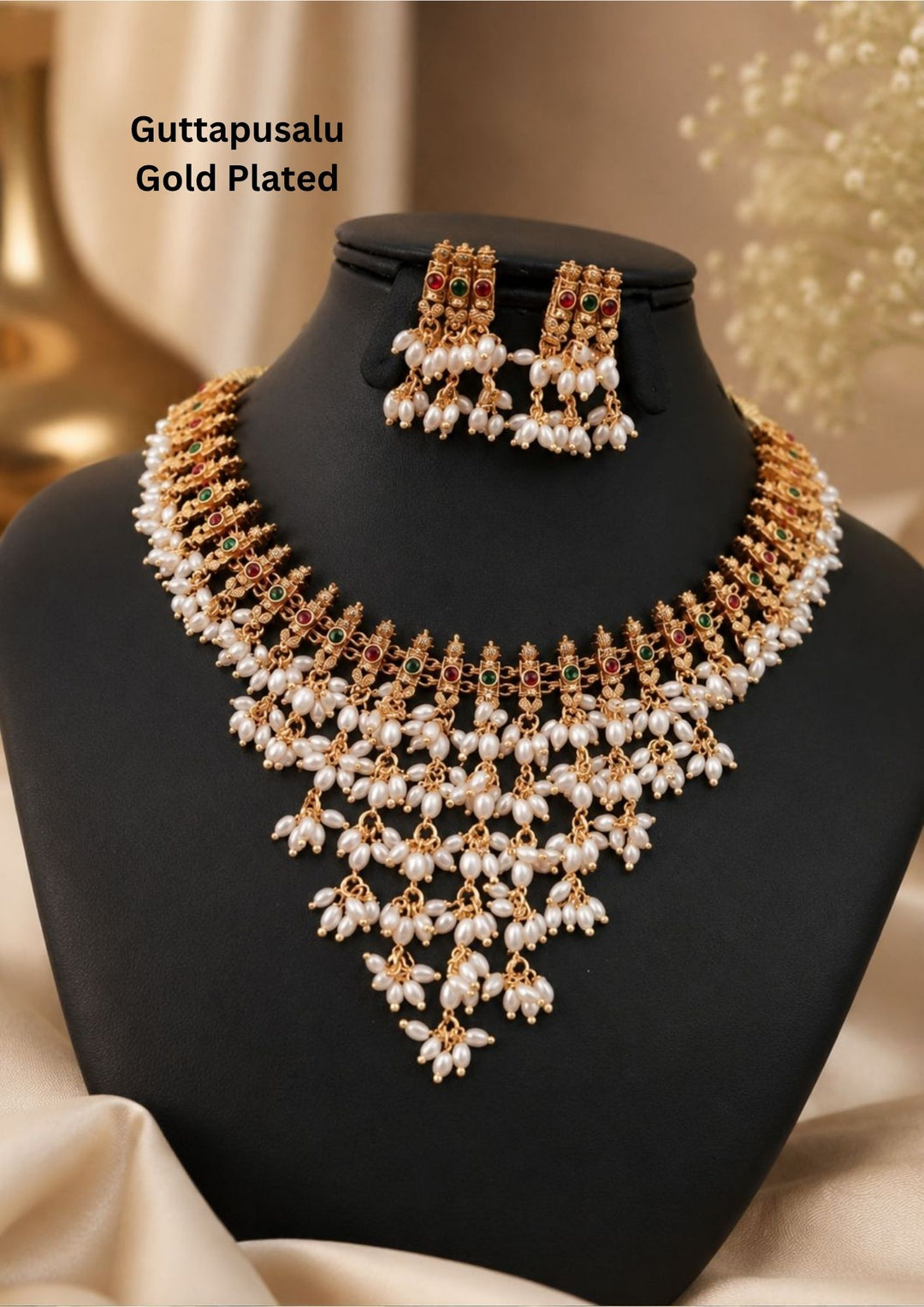 Kundan Necklace With Earrings g101450