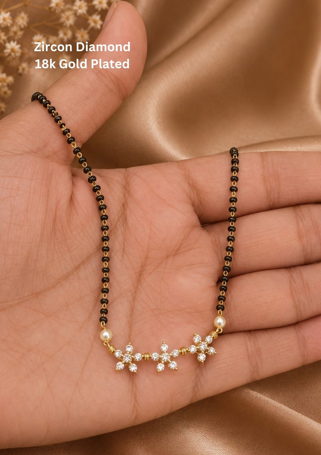 Pure Zirconian Diamond Gold Plated Mangalsutra  p30