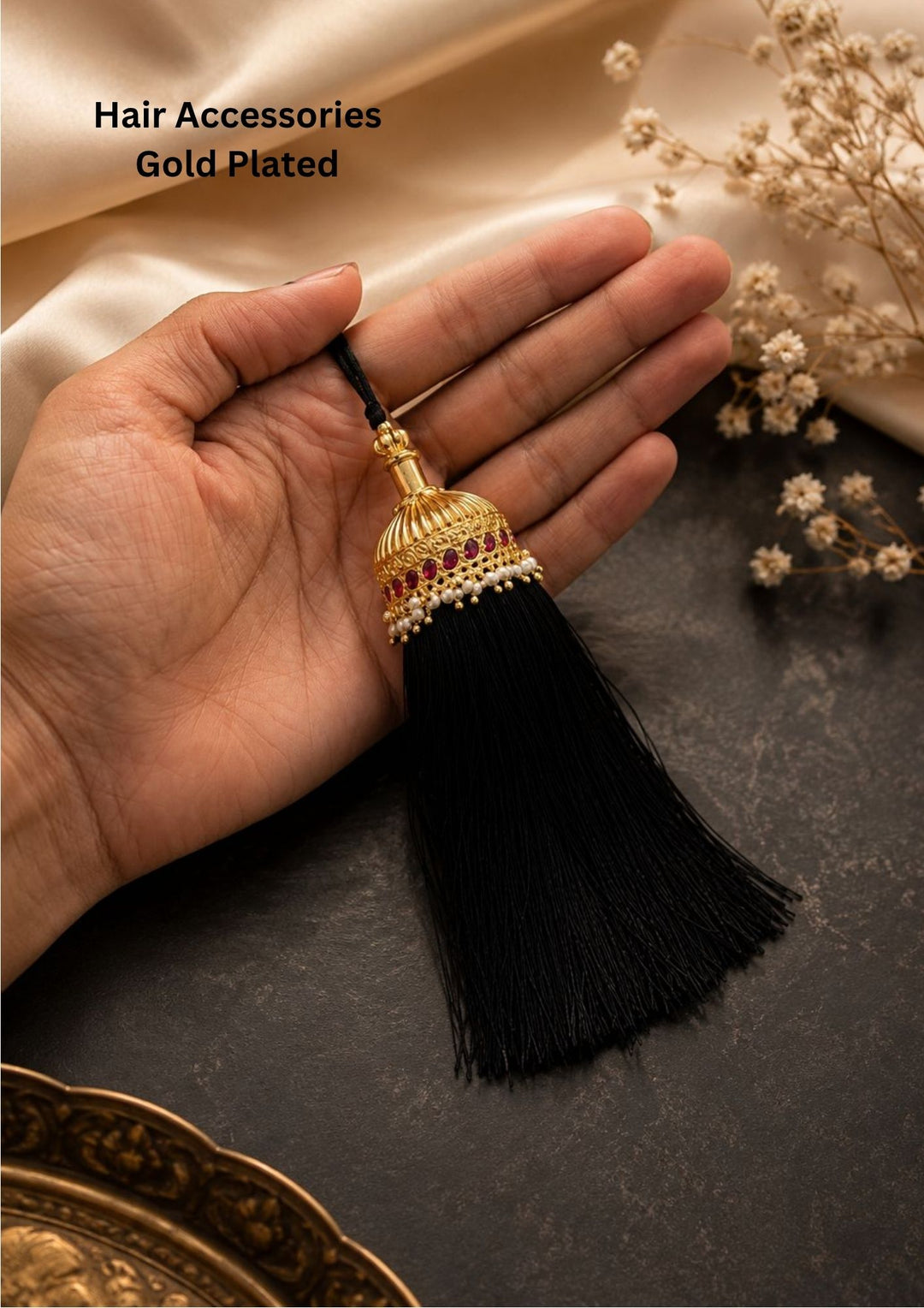 Kundan Gold Plated Hair Accessories (kuppulu) w77