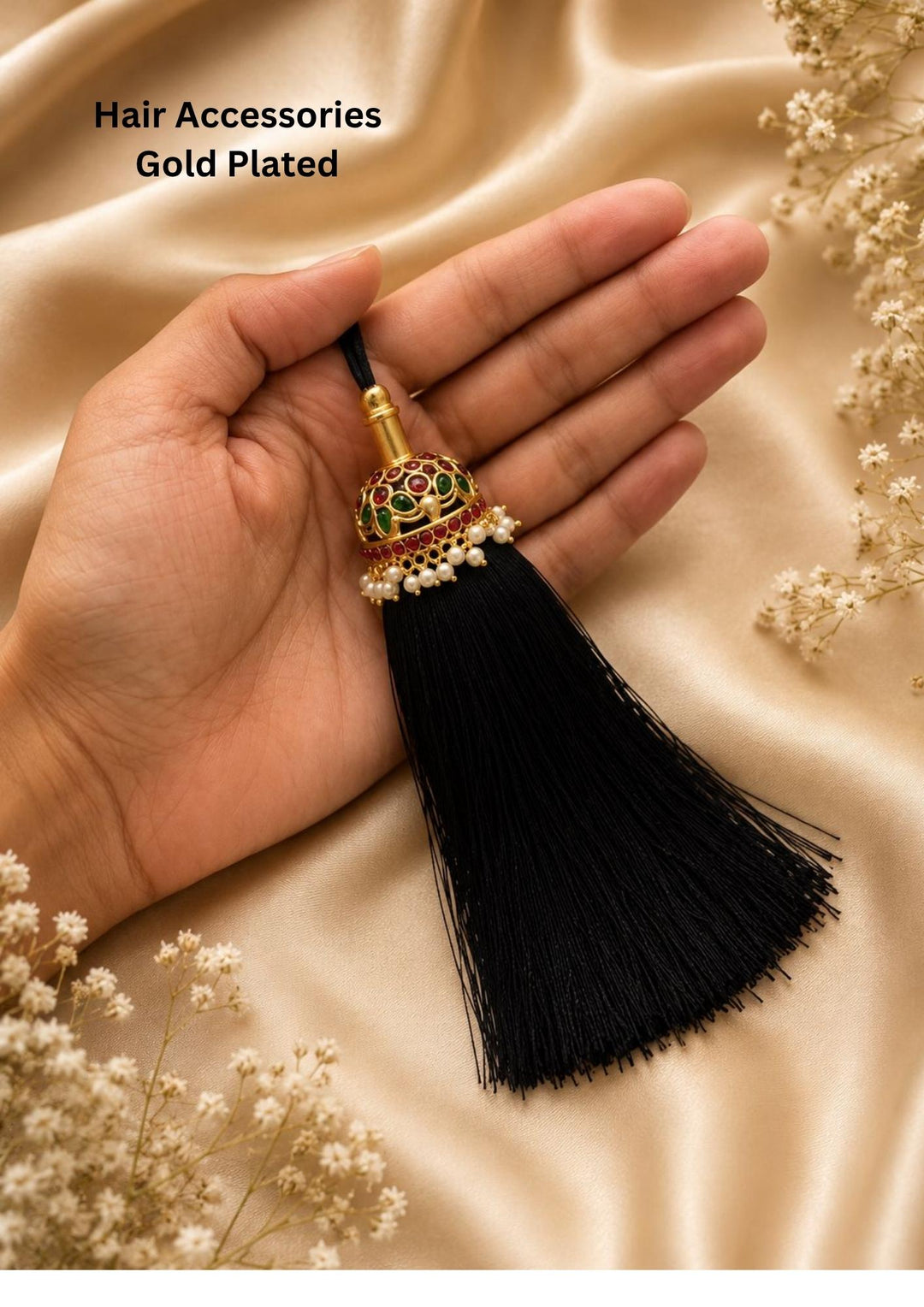 Kundan Gold Plated Hair Accessories (kuppulu) w43