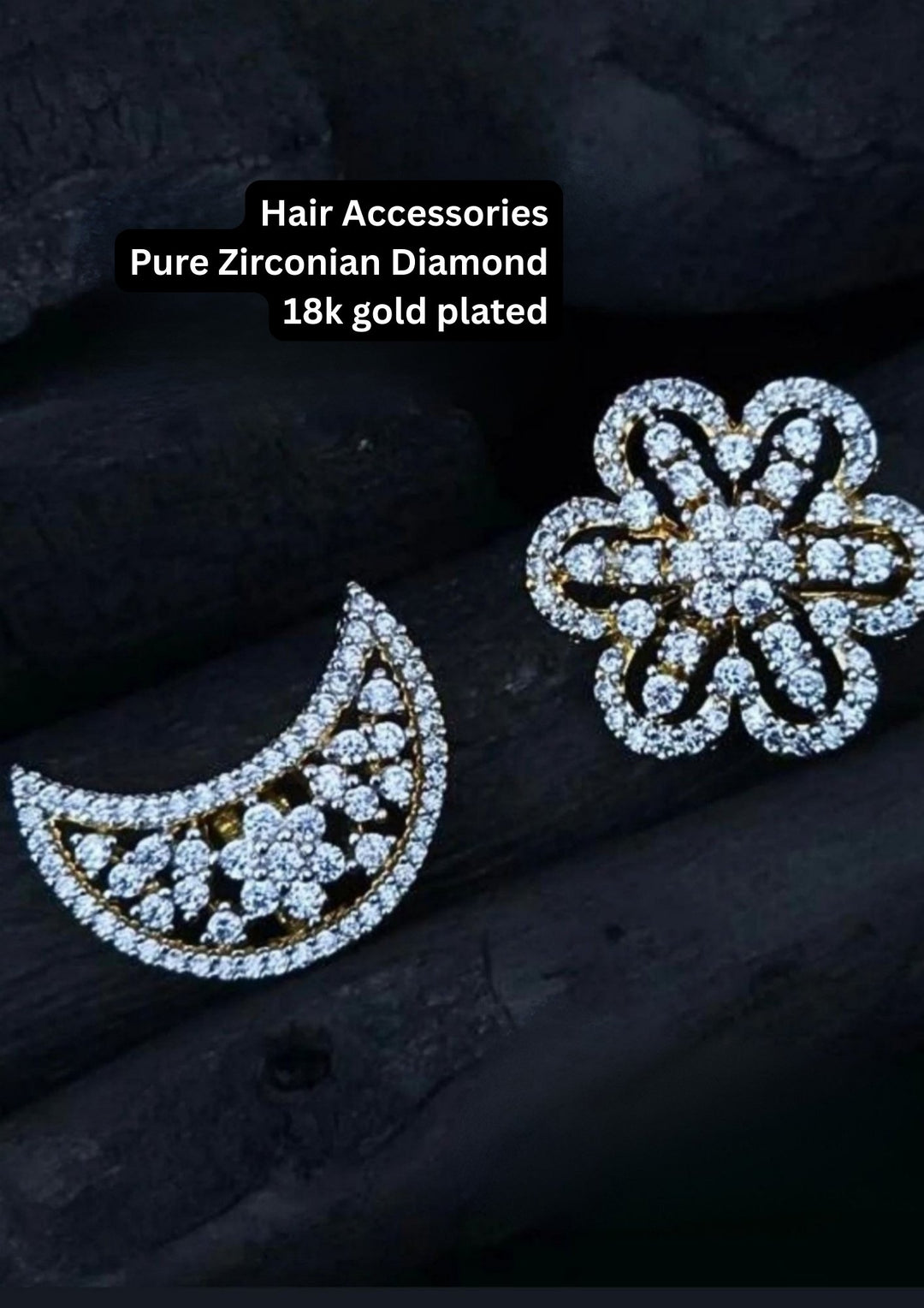 Sun & Moon Diamond Gold Plated