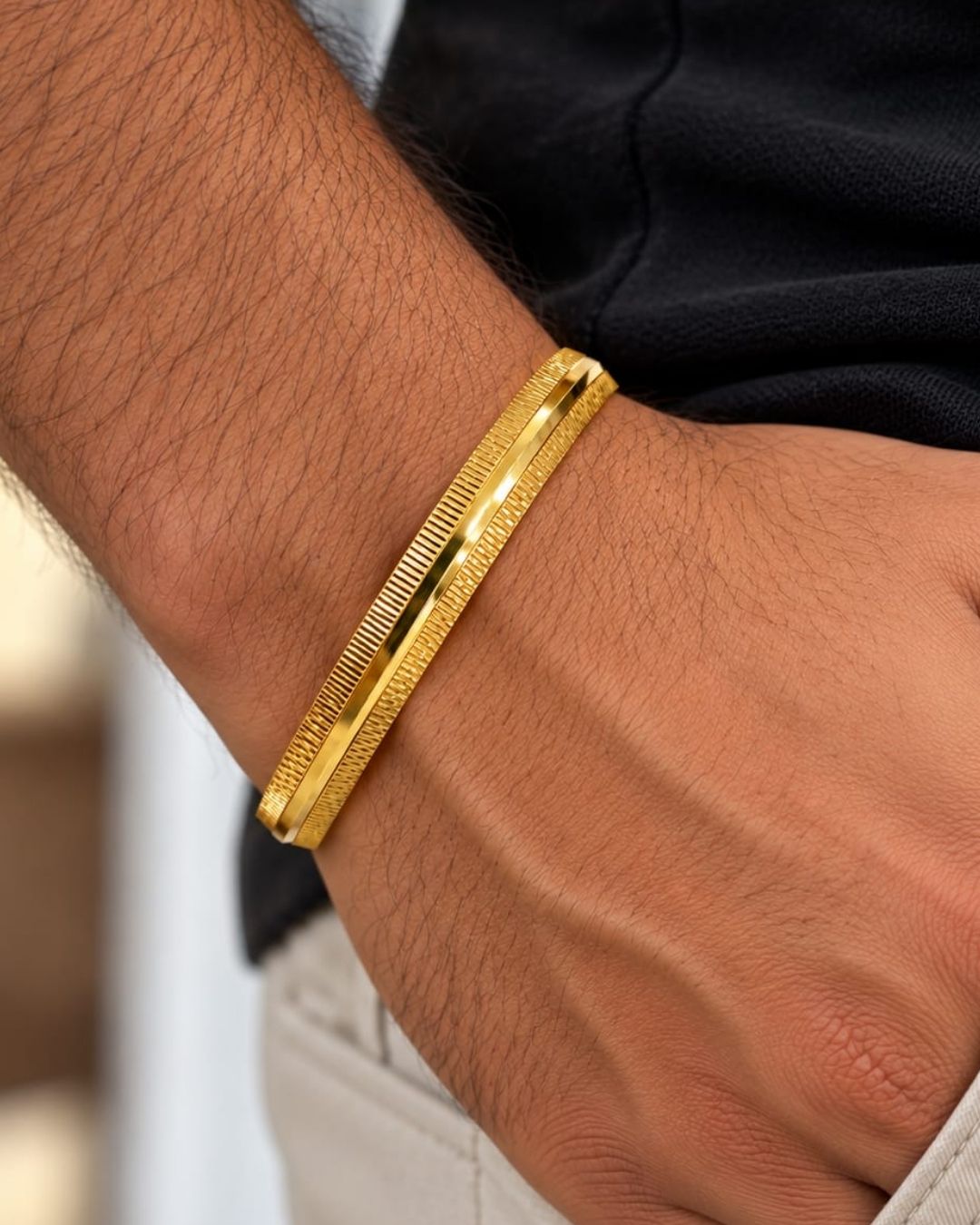 Stylish gold plated men&