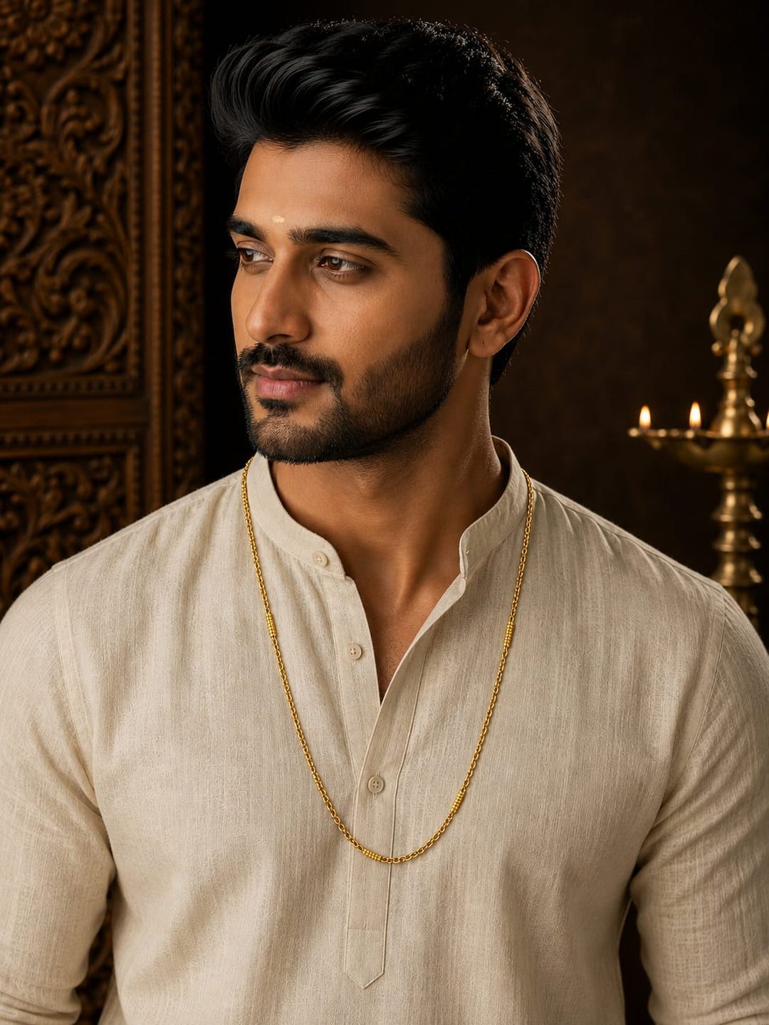 South indian men wearing a Premium 18K gold plated men&