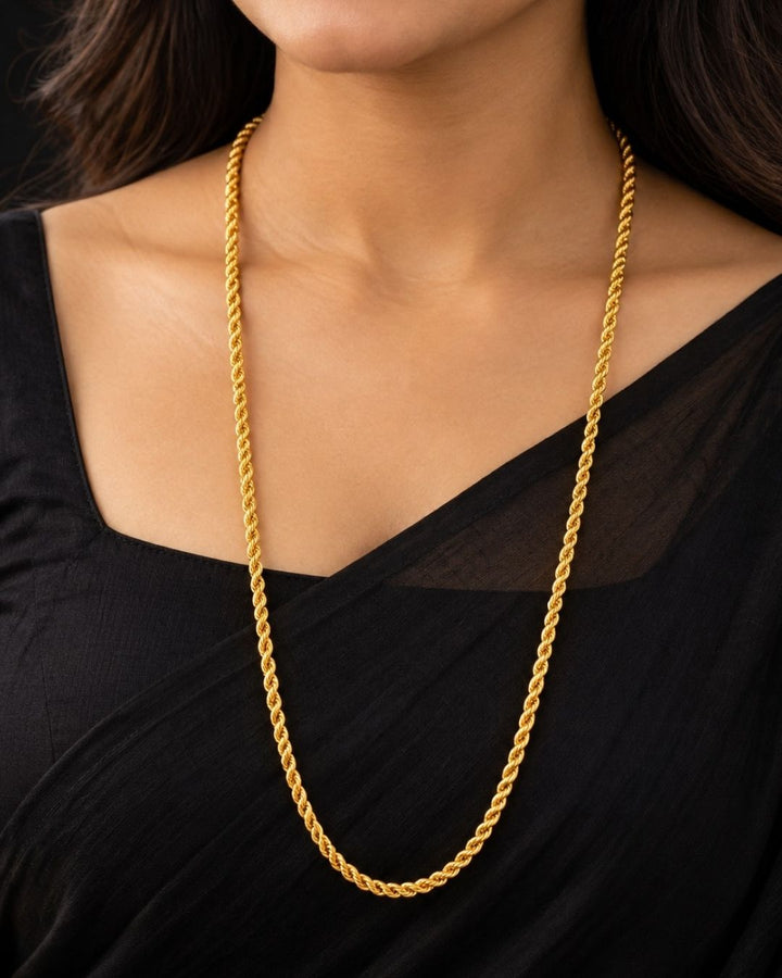 18k Gold Plated Twisted Rope Chain (Thali ) ideal for Dailywear