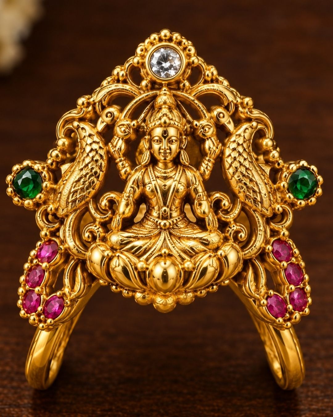 Gold Plated Lakshmi Devi Temple Rings