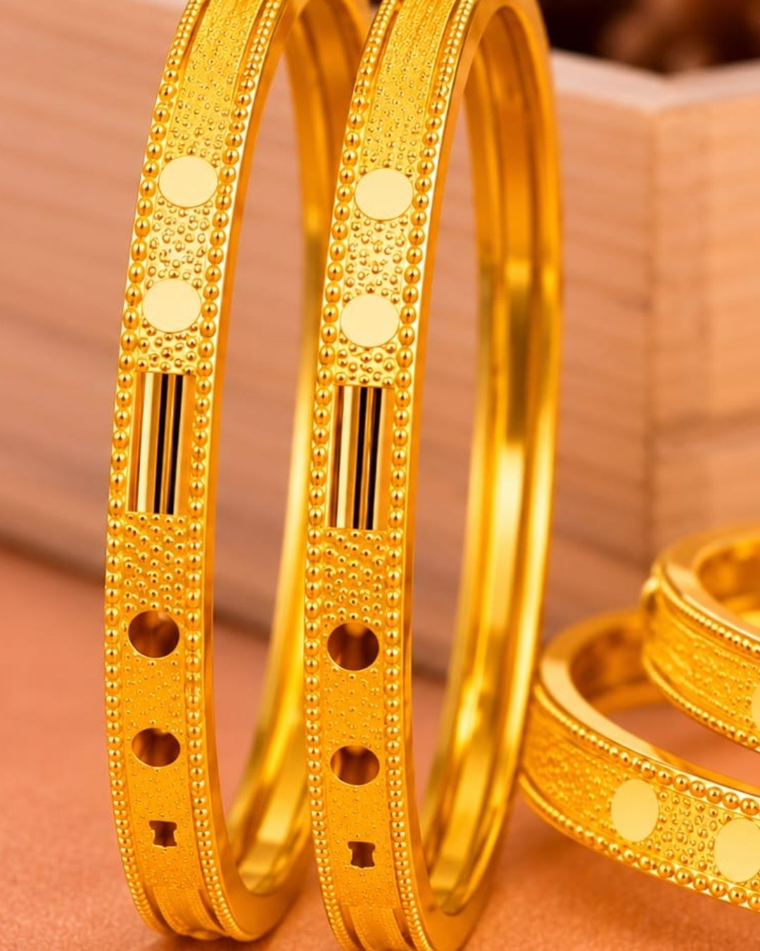 18k Gold Plated Designer Bangles Set