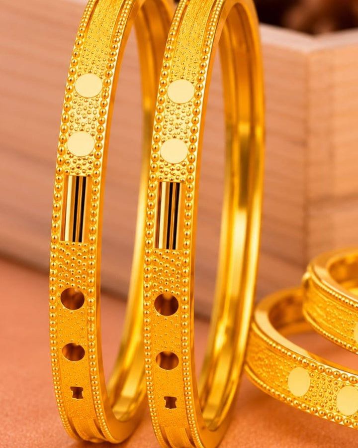 18k Gold Plated Designer Bangles Set