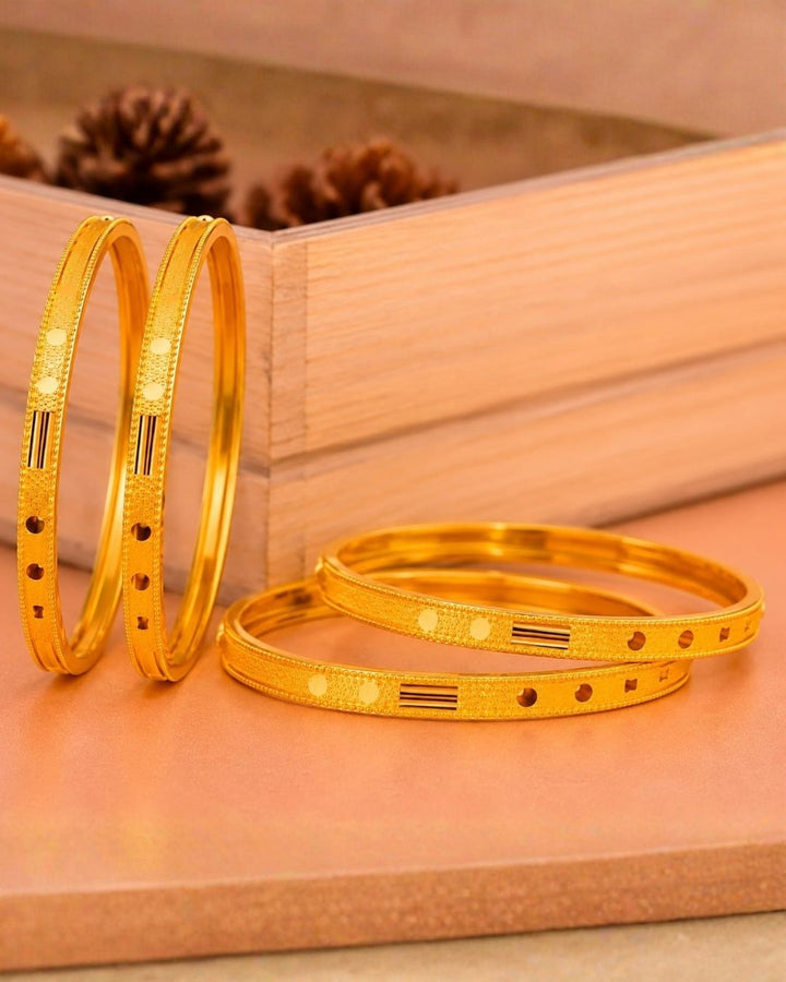 18k Gold Plated Designer Bangles Set