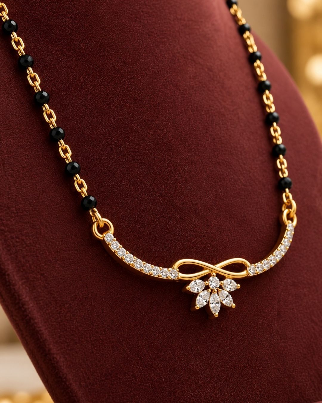 Zircon Diamond Floral Mangalsutra