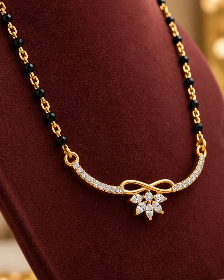Zircon Diamond Floral Mangalsutra