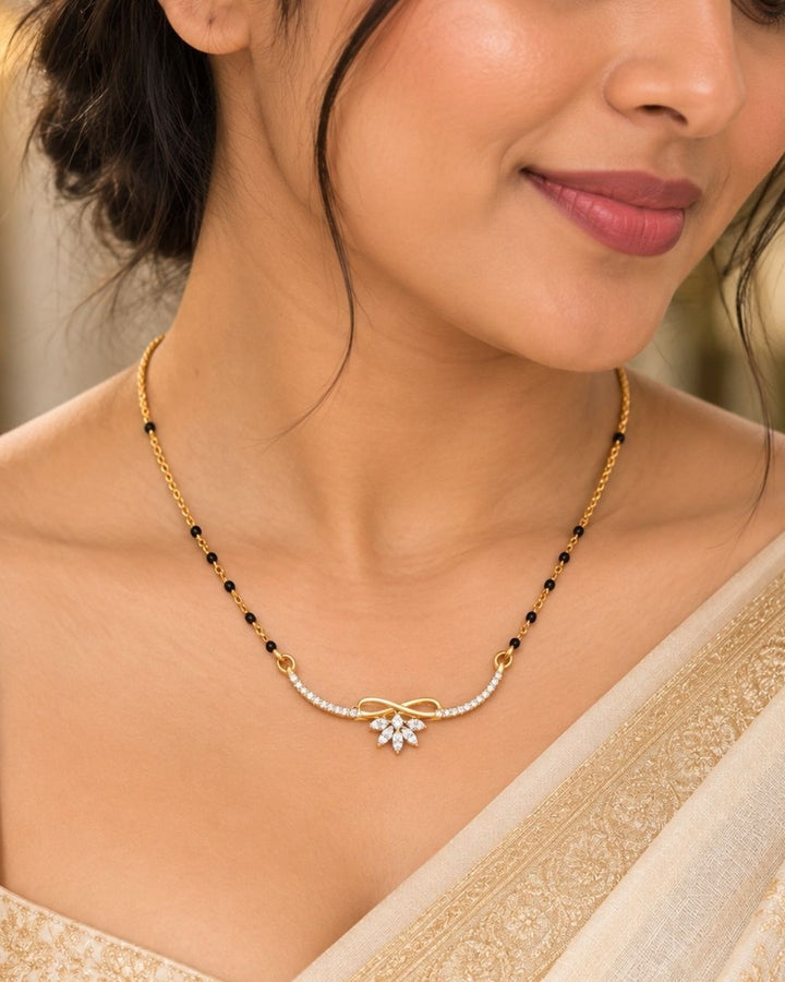 Zircon Diamond Floral Mangalsutra