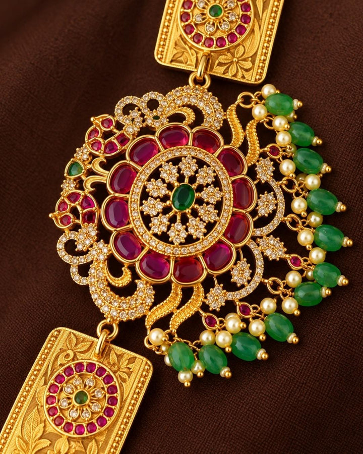 Jadau Kundan Gold Plated Traditional Hipbelt rd13