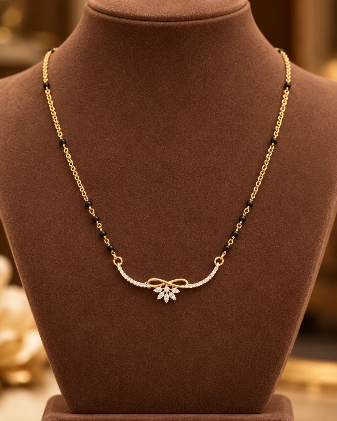 Zircon Diamond Floral Mangalsutra