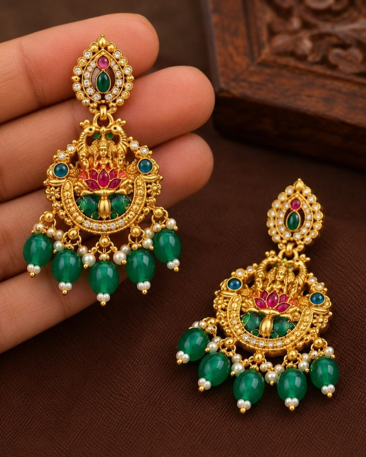 Jadau kundan Gold plated Srinivasa kalyanam Temple Necklace with Earrings z108