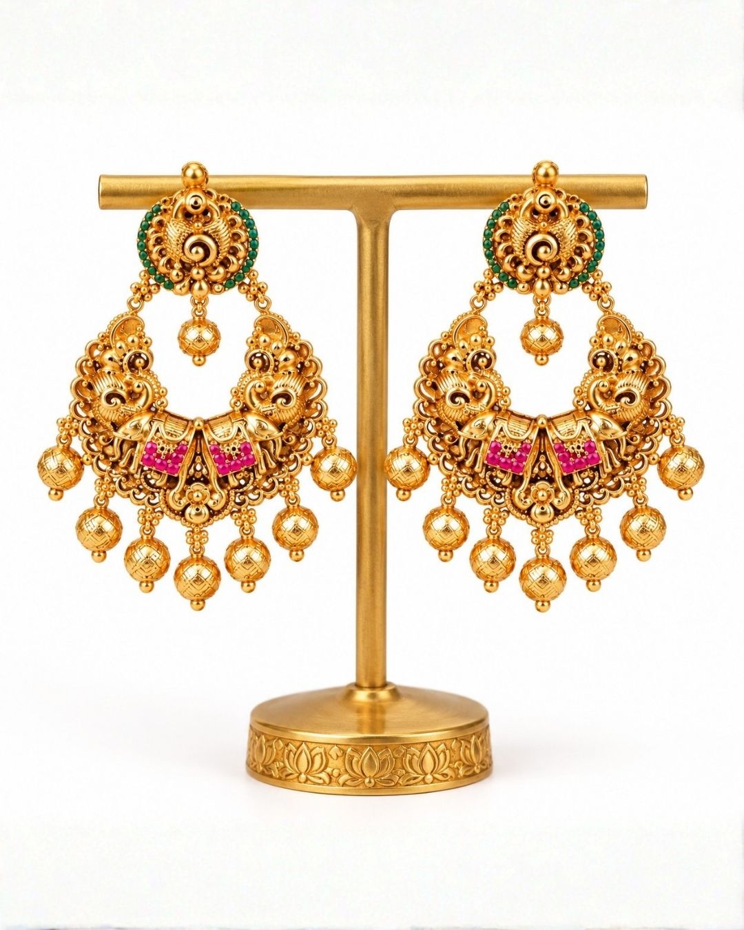 Kundan Gold plated Hoop Earrings